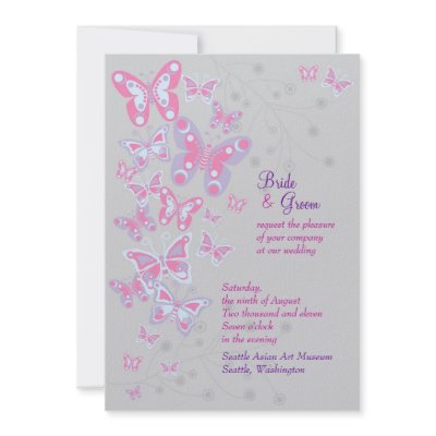 Butterflies (Cool Chic) Invitation by poptasticbride