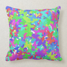 BUTTERFLIES NEON BY AES THROW PILLOW