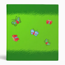 Butterflies on green grass binders
