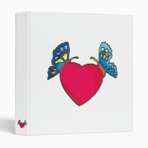 butterflies on heart design binders