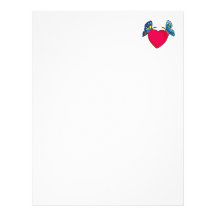 butterflies on heart design customized letterhead