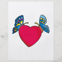 butterflies on heart design flyer