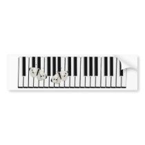 butterflies on keyboard Theme Bumper Sticker