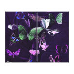 Butterflies On Purple Gallery Wrapped Canvas