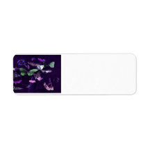 Butterflies On Purple Return Address Labels