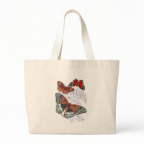 Butterflies - Orange and Brown Tote Bag