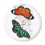 Butterflies - Orange and Green Magnet