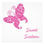 Butterflies Sweet Sixteen invitations