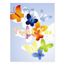 Butterflies Thank You Note Post Cards