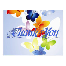 Butterflies Thank You Note Postcards