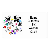 Butterflies with puzzle pieces business cards