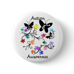 Butterflies with puzzle pieces button