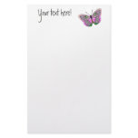 Butterfly - 33 - Pink and Green Customized Stationery
