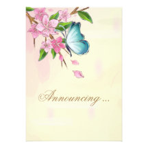 Butterfly and Blossoms Invite