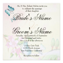 Butterfly and Blossoms Personalized Announcement