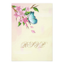 Butterfly and Blossoms Personalized Announcements