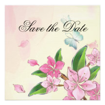 Butterfly and Blossoms Personalized Invites