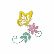 Butterfly and Flower Embroidered Shirt