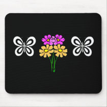 Butterfly and Flowers mousepads