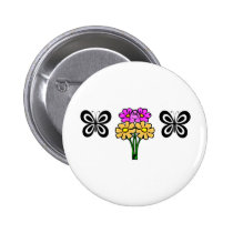 Butterfly and Flowers buttons