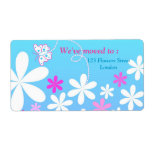 Butterfly and flowers shipping label