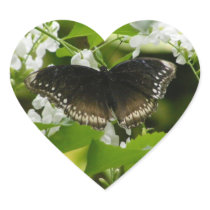Butterfly and Flowers Heart Sticker