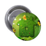 butterfly and green house pinback buttons