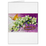 BUTTERFLY AND WHITE BLOSSOMS EASTER GREETINGS CARD