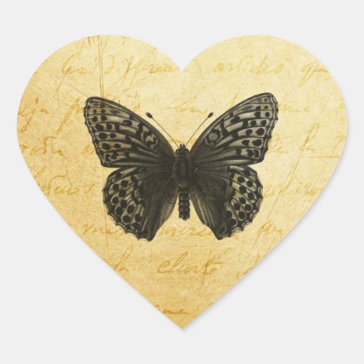 Butterfly Art Heart Sticker