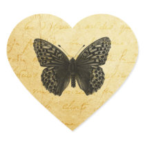 Butterfly Art Heart Sticker