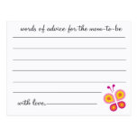 Butterfly -Baby Shower Advice Cards Postcard