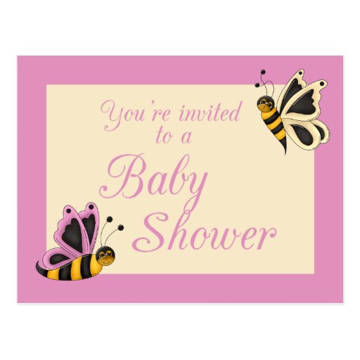 Butterfly Baby Shower Invitation Postcard