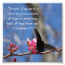 Butterfly Baptism 2 Corinthians 5:17 Verse Print Photograph