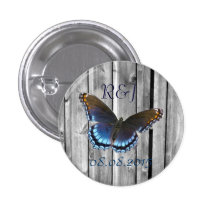 butterfly barnwood western country wedding buttons