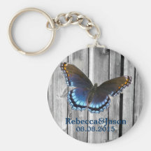 butterfly barnwood western country wedding keychains