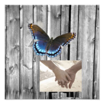 butterfly barnwood western country wedding photo