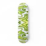 Butterfly Bat in Yellow Green Abstract Skateboard
