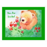 BUTTERFLY & BEAR BIRTHDAY PARTY INVITATION