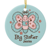 Butterfly Big Sister Personalized Ornament