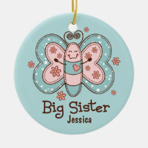 Butterfly Big Sister Personalized Ornament