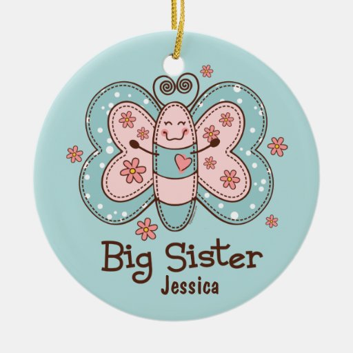 Butterfly Big Sister Personalized Ornament