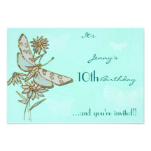 Butterfly Birthday RSVP Card Invites