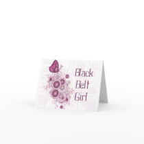Butterfly Black Belt Girl Note Card