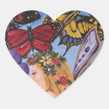 Butterfly Bliss Heart Sticker