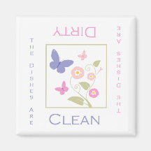 Butterfly Clean or Dirty DIshwasher Magnet