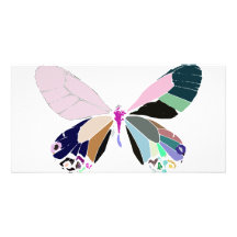 butterfly colours personalized photo card