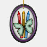 Butterfly & Crayons - Gift for Artist Ornament