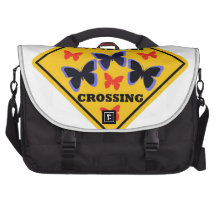 Butterfly Crossing Street Sign Bags For Laptop