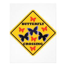 Butterfly Crossing Street Sign Letterhead Template