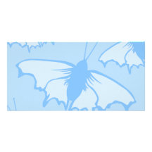 Butterfly Design in Blue. Photo Card Template